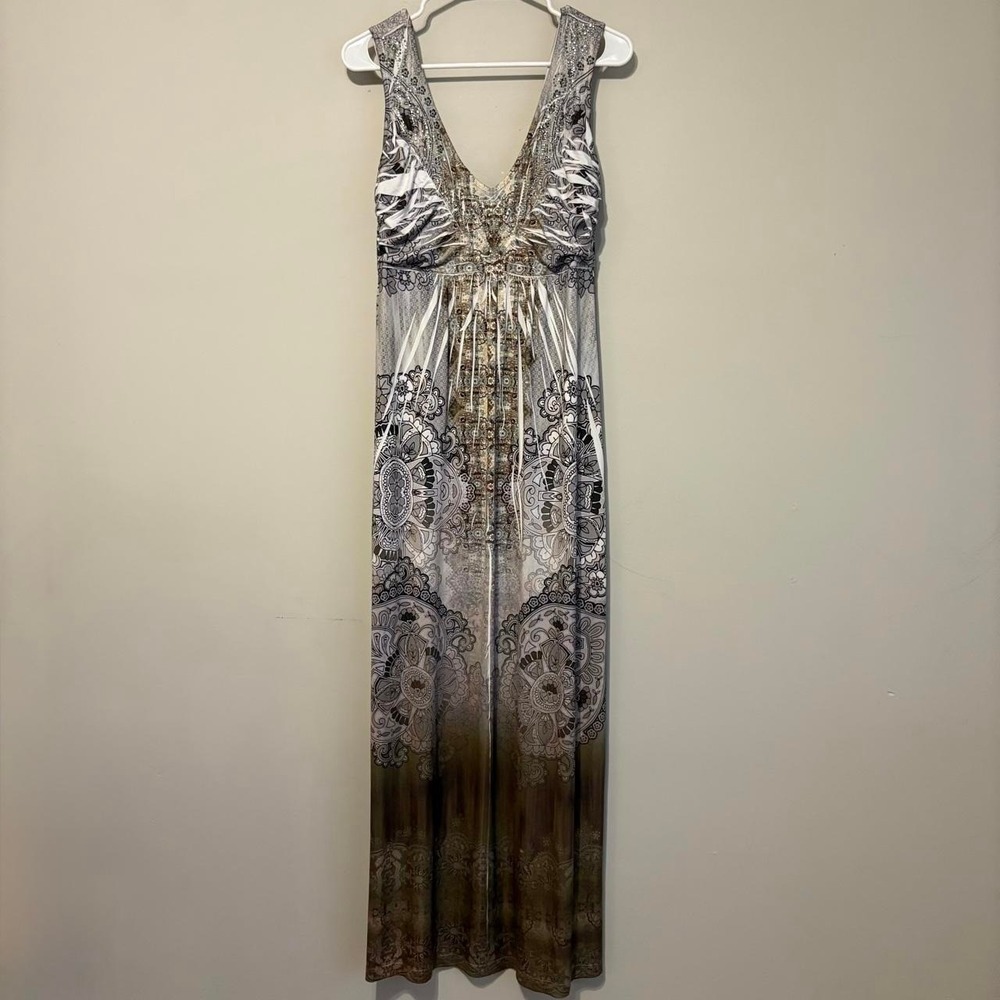 Y2K Apt. 9 abstract maxi dress with beading